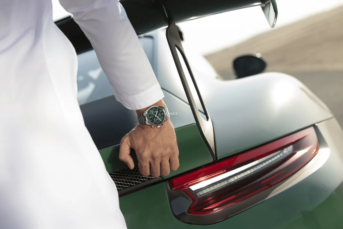 TAG Heuer,Carrera 42mm,42mm,Stainless Steel,Green,Automatic,Chronograph,Day,CBN2014,CBN2014.EB0240