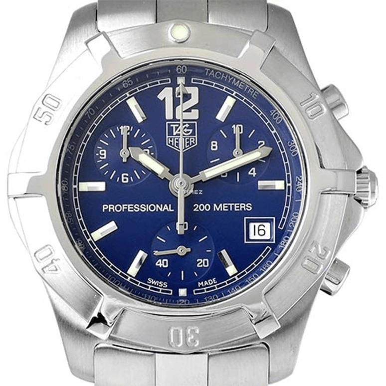 TAG Heuer,2000 40mm,40mm,Stainless Steel,Blue,Quartz,Chronograph,Day,CN1112,CN1112.BA0337