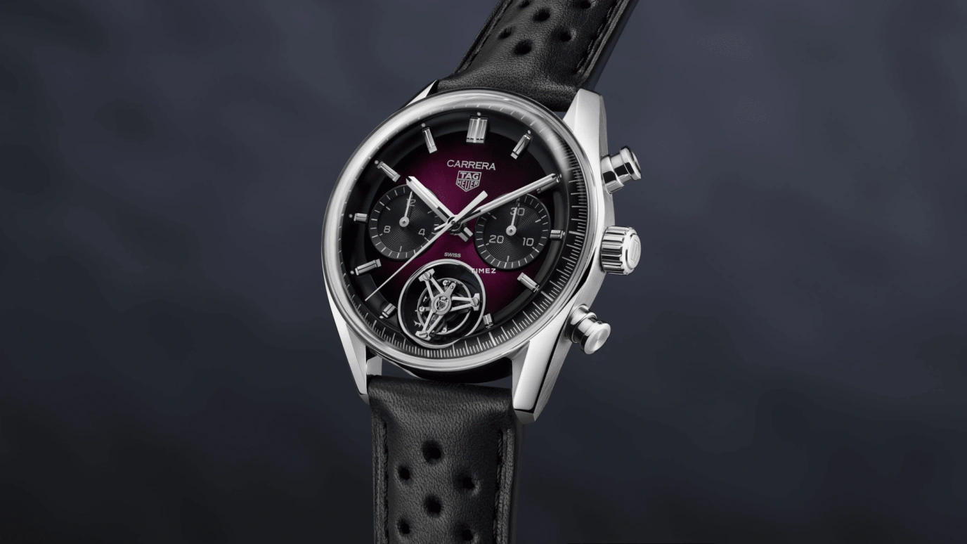 TAG Heuer,Carrera 42mm,42mm,Stainless Steel,Purple,Automatic,Chronograph,Tourbillon,CBS5017,CBS5017.FC6605