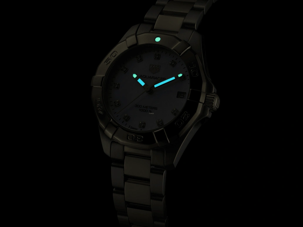 TAG Heuer,Aquaracer 32mm,32mm,Stainless Steel,White,Sapphire,Minutes,Seconds,WBD1322,WBD1322.BB0320
