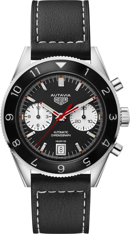 TAG Heuer,Autavia 42mm,42mm,Stainless Steel,Black,Automatic,Chronograph,Date,Column Wheel,CBE2118,CBE2118.FC8246