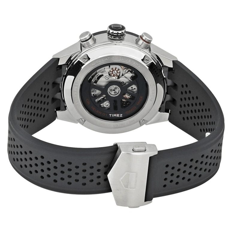 TAG Heuer,Carrera 43mm,43mm,Stainless Steel,Black,Automatic,Chronograph,Day,CAR201V,CAR201V.FT6046