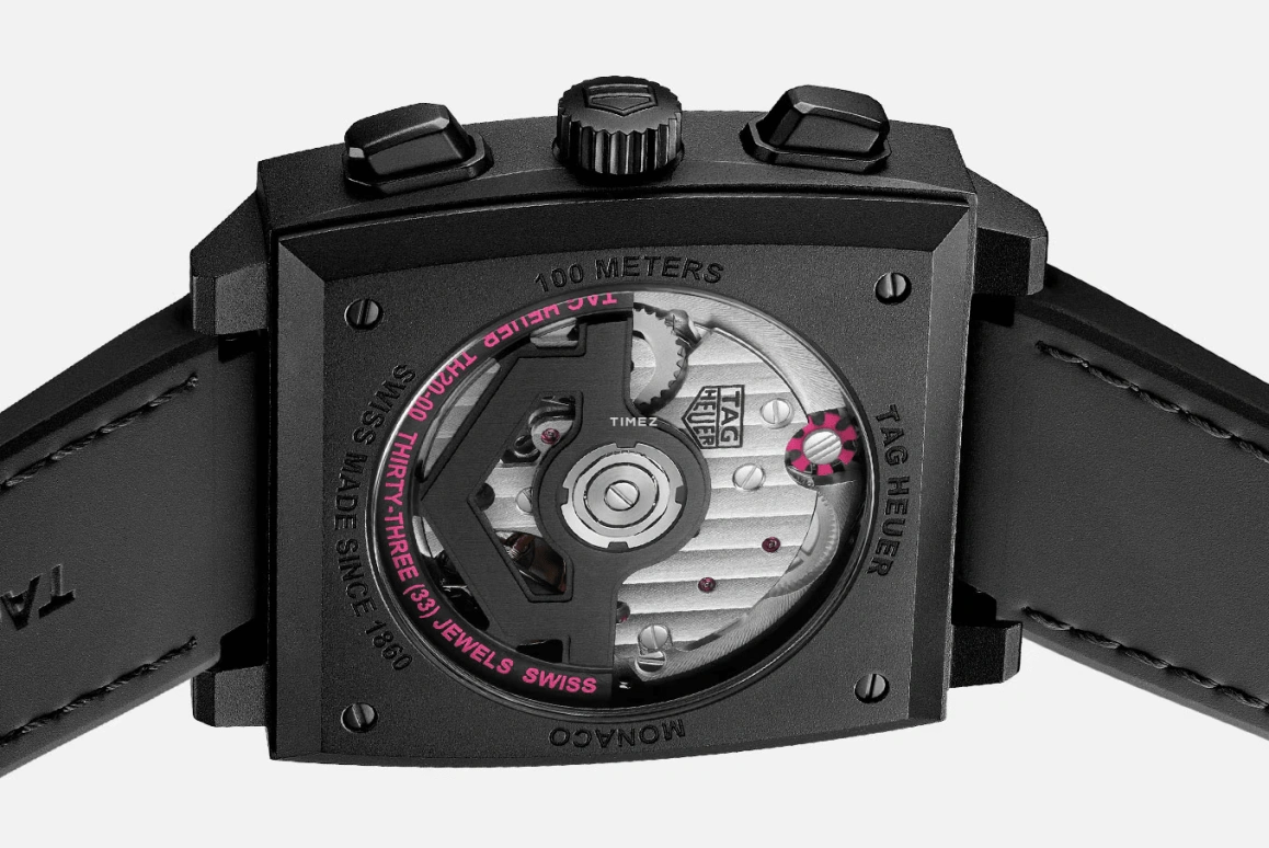 TAG Heuer,Monaco 39mm,39mm,Titanium,Black,Pink,Automatic,Chronograph,Day,CBL218B,CBL218B.FT6236