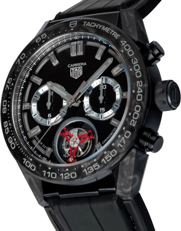 TAG Heuer,Carrera 45mm,45mm,Carbotanium,White,Automatic,Chronograph,Tourbillon,CAR5A8AD,CAR5A8AD.FC6415