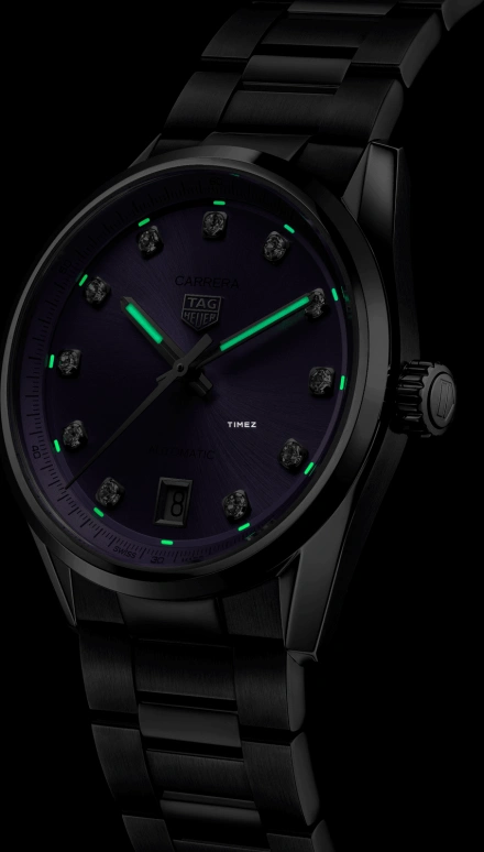 TAG Heuer,Carrera 36mm,36mm,Stainless Steel,Purple,Automatic,Day,46hours,WBN2319,WBN2319.BA0001