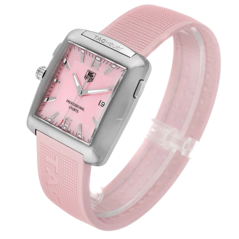 TAG Heuer,Golf 37.50mm,37.50mm,Stainless Steel,Titanium,Pink,Quartz,Day,26280hours,WAE1114,WAE1114.FT6011