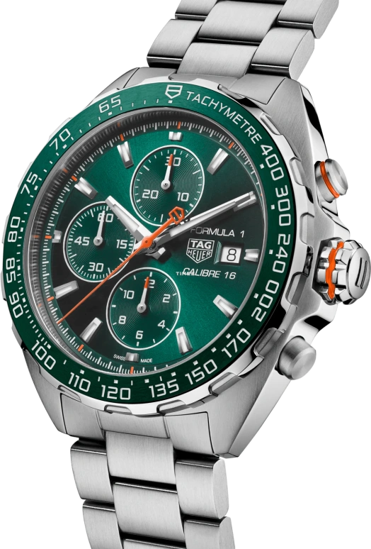 TAG Heuer,Formula 1 44mm,44mm,Ceramic,Stainless Steel,Green,Automatic,Chronograph,Day,CAZ201H,CAZ201H.BA0876