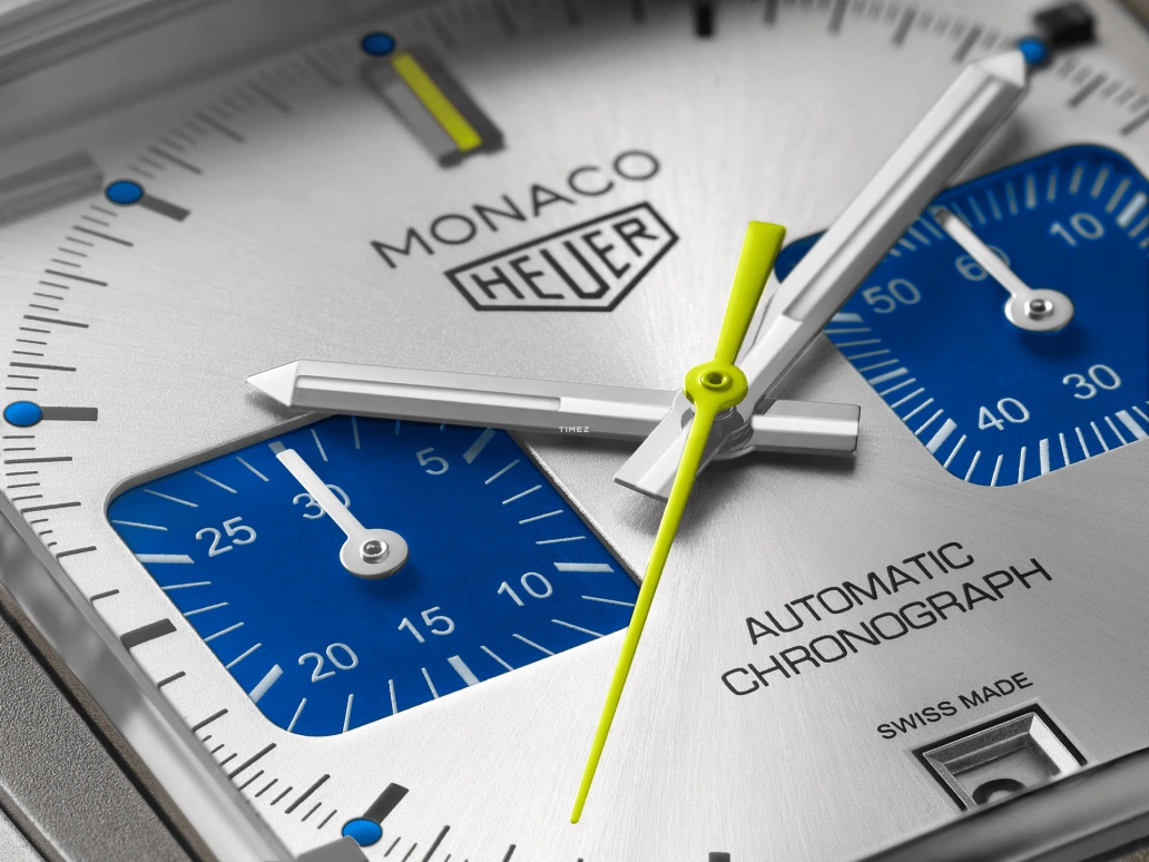 TAG Heuer,Monaco 39mm,39mm,Titanium,Blue,Titanium Gray,Automatic,Chronograph,Day,CAW218C,CAW218C.FC6548