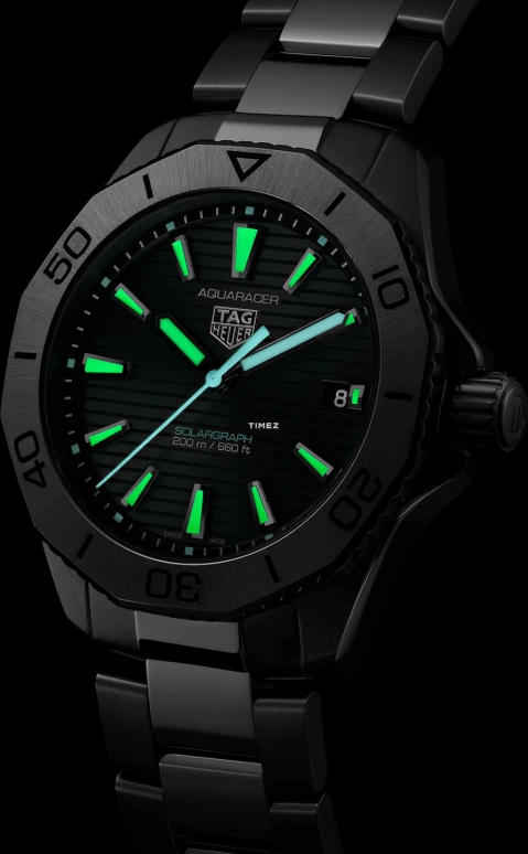 TAG Heuer,Aquaracer 40mm,40mm,Stainless Steel,Black,Quartz,Day,In-house Caliber,WBP1114,WBP1114.BA0000