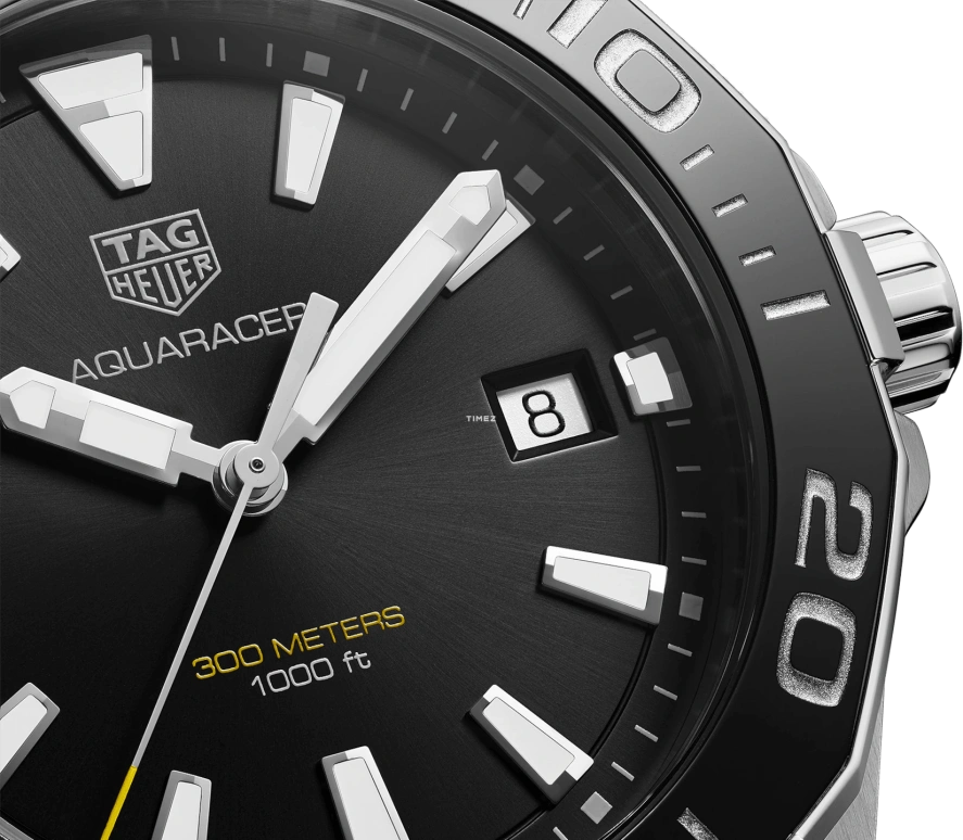 TAG Heuer,Aquaracer 40.50mm,40.50mm,Stainless Steel,Black,Quartz,Day,Sapphire,Crystal Glass,WAY111A,WAY111A.BA0928