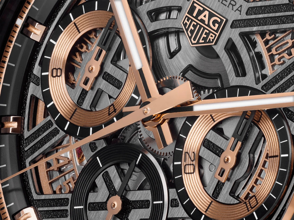 TAG Heuer,Carrera 44mm,44mm,Rose Gold,Titanium,Black,Rose Gold,Automatic,Chronograph,Day,CBU2051,CBU2051.FT6273