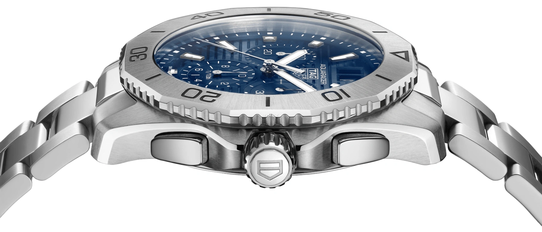 TAG Heuer,Aquaracer 40mm,40mm,Stainless Steel,Blue,Quartz,Chronograph,Day,CBP1113,CBP1113.BA0627