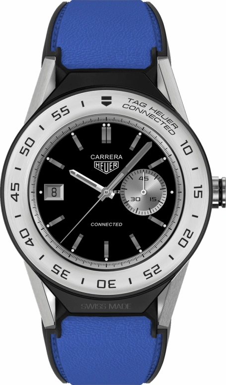 TAG Heuer,Connected Watch 41mm,41mm,Titanium,Black,Processor,Chronograph,Day,Smartwatch,GPS,Sapphire,Crystal Glass,Round,SBF818001,SBF818001.11FT8041