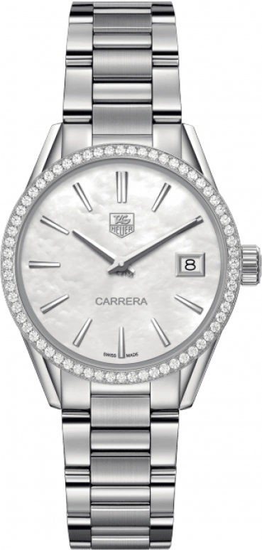 TAG Heuer,Carrera 32mm,32mm,Stainless Steel,White,Quartz,Day,Sapphire,WAR1315,WAR1315.BA0778