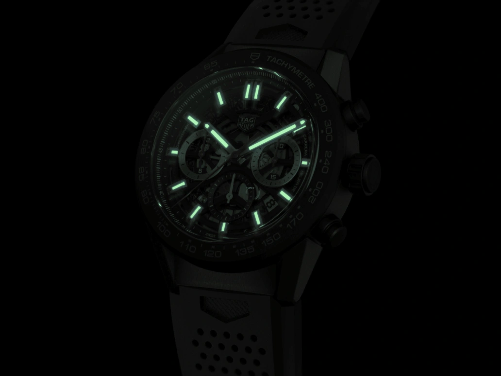 TAG Heuer,Carrera 45mm,45mm,Ceramic,Stainless Steel,Skeleton,Automatic,Chronograph,Date,Column Wheel,CBG2A90,CBG2A90.FT6173
