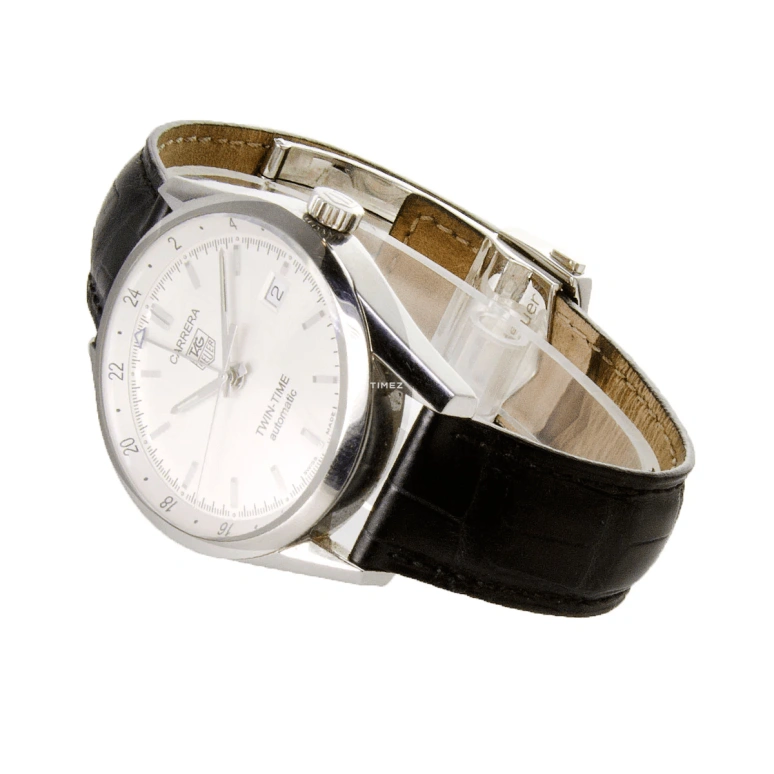 TAG Heuer,Carrera 39mm,39mm,Stainless Steel,White,Automatic,Day,Dule Time,WV2116,WV2116.FC6180