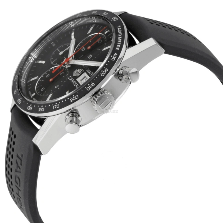 TAG Heuer,Carrera 41mm,41mm,Stainless Steel,Black,Automatic,Chronograph,Day,CV201AM,CV201AM.FT6040