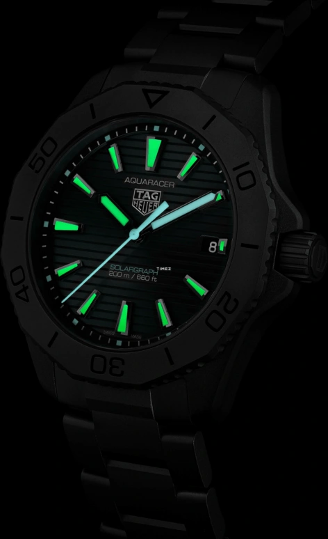 TAG Heuer,Aquaracer 40mm,40mm,Titanium,Black,Quartz,Day,Solar Charging,WBP1180,WBP1180.BF0000