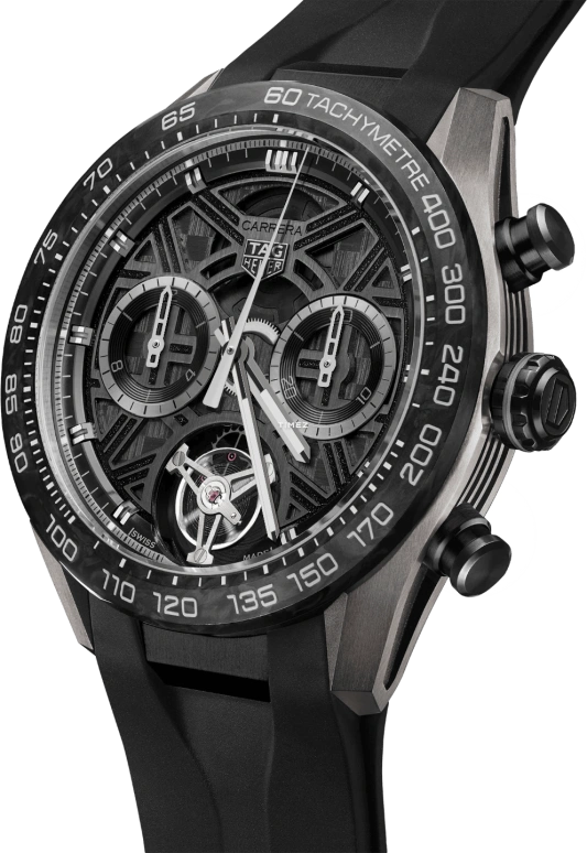 TAG Heuer,Carrera 44mm,44mm,Titanium,Skeleton,Grey,Automatic,Chronograph,Tourbillon,CBU5080,CBU5080.FT6272