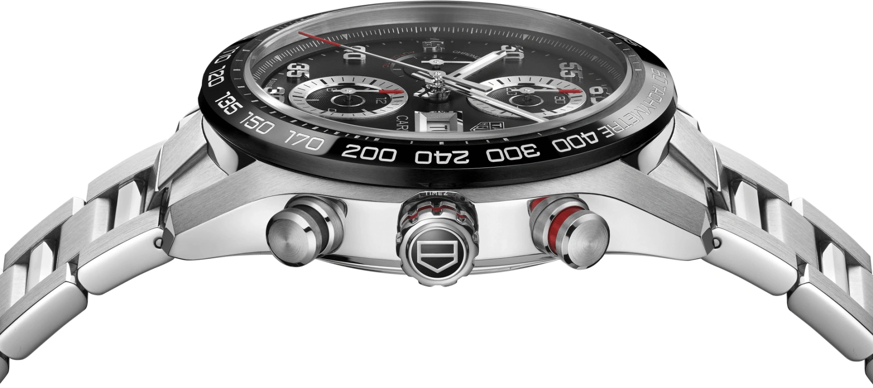 TAG Heuer,Carrera 44mm,44mm,Stainless Steel,Ceramic,Black,Automatic,Chronograph,Date,Day,CBN2A1AA,CBN2A1AA.BA0643