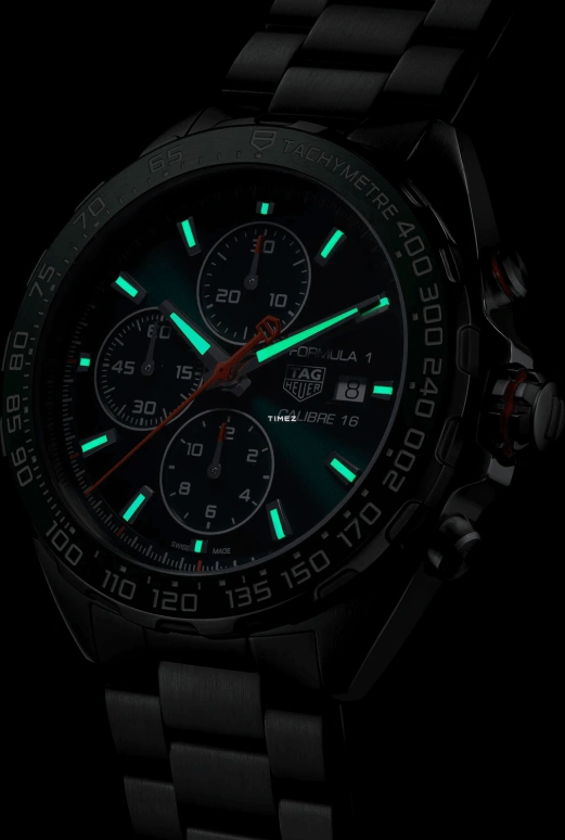 TAG Heuer,Formula 1 44mm,44mm,Ceramic,Stainless Steel,Green,Automatic,Chronograph,Day,CAZ201H,CAZ201H.BA0876