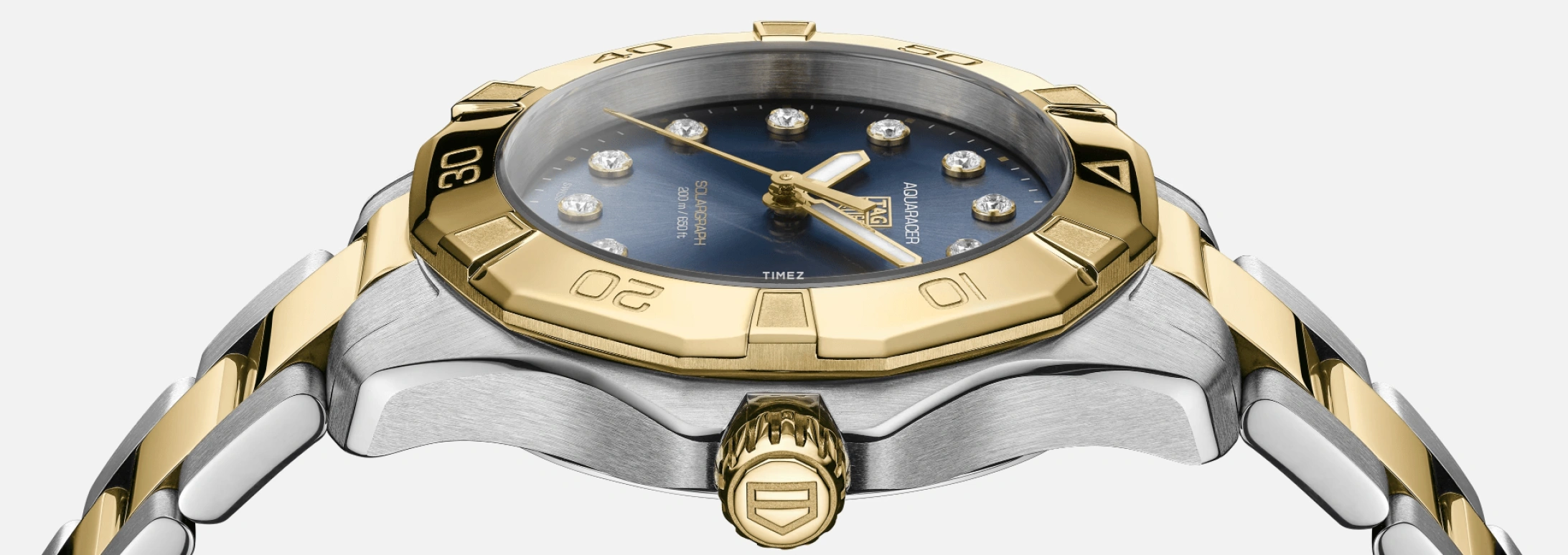 TAG Heuer,Aquaracer 34mm,34mm,Stainless Steel,Blue,Quartz,Day,Solar Charging,WBP1323,WBP1323.BB0004