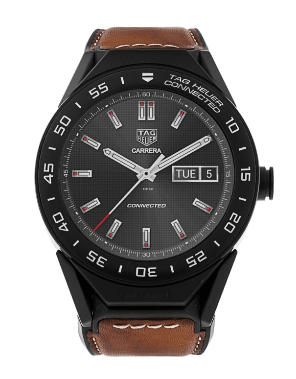 TAG Heuer,Connected Watch 45mm,45mm,Titanium,Ceramic,Black,Processor,Chronograph,Day,Connected,Smartwatch,25hours,In-house Caliber,SBF8A8013,SBF8A8013.82FT6110
