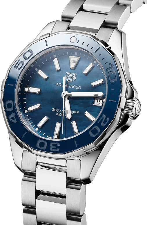 TAG Heuer,Aquaracer 35mm,35mm,Stainless Steel,Blue,Quartz,Day,Sapphire,WAY131S,WAY131S.BA0748