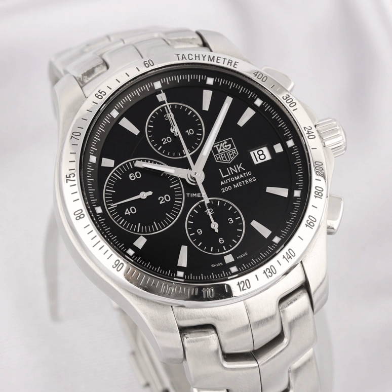 TAG Heuer,Link 42mm,42mm,Stainless Steel,Black,Automatic,Chronograph,Day,CJF211D,CJF211D.BA0594