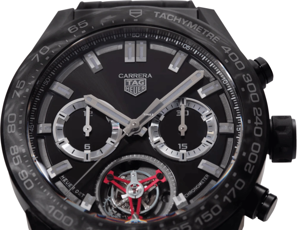 TAG Heuer,Carrera 45mm,45mm,Carbotanium,White,Automatic,Chronograph,Tourbillon,CAR5A8AD,CAR5A8AD.FC6415