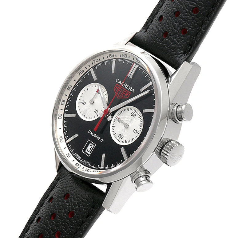 TAG Heuer,Carrera 41mm,41mm,Stainless Steel,Black,Automatic,Chronograph,Day,CV211D,CV211D.FC6310