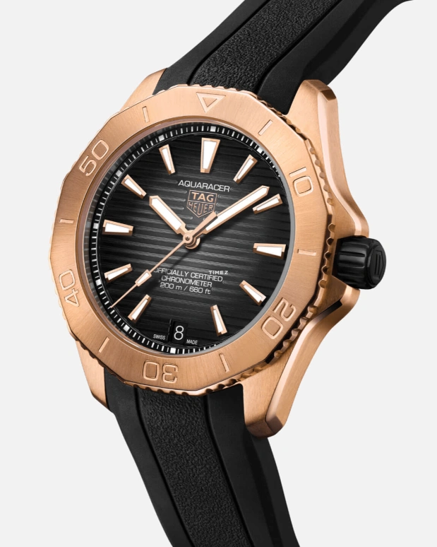 TAG Heuer,Aquaracer 40mm,40mm,Rose Gold,Black,Automatic,Day,Sapphire,Crystal Glass,WBP5150,WBP5150.FT6199