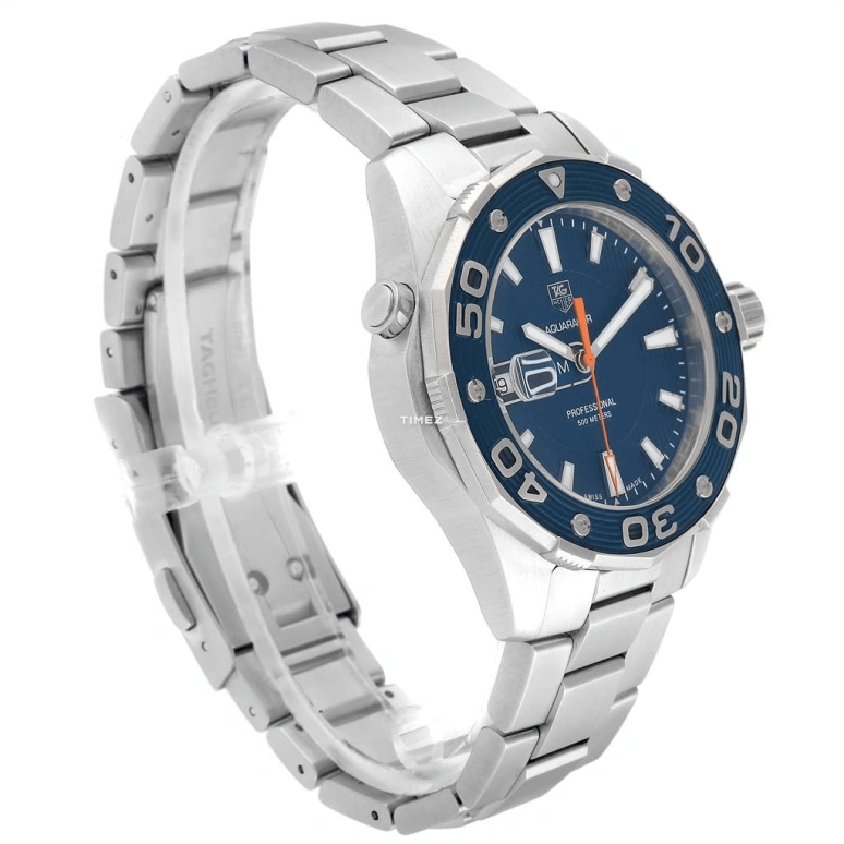TAG Heuer,Aquaracer 43mm,43mm,Stainless Steel,Blue,Quartz,Day,Sapphire,Crystal Glass,WAJ1112,WAJ1112.BA0871