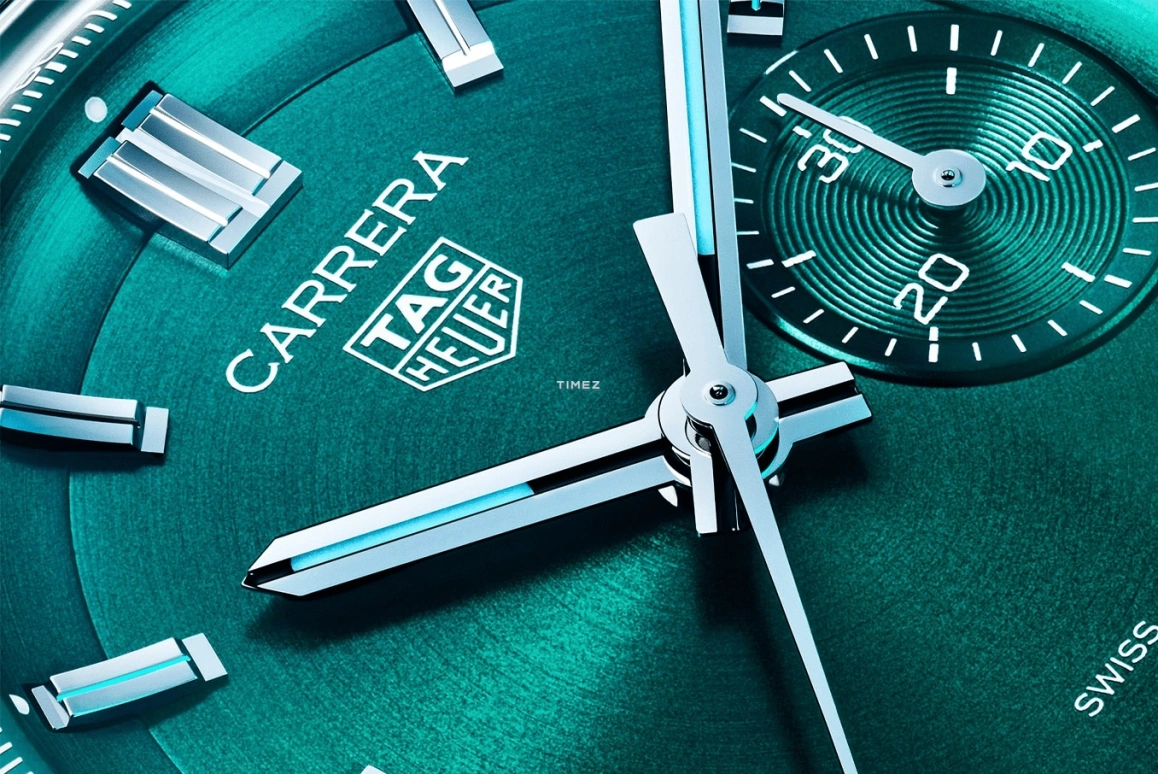 TAG Heuer,Carrera 39mm,39mm,Stainless Steel,Green,Automatic,Chronograph,Day,CBS2211,CBS2211.FC6545