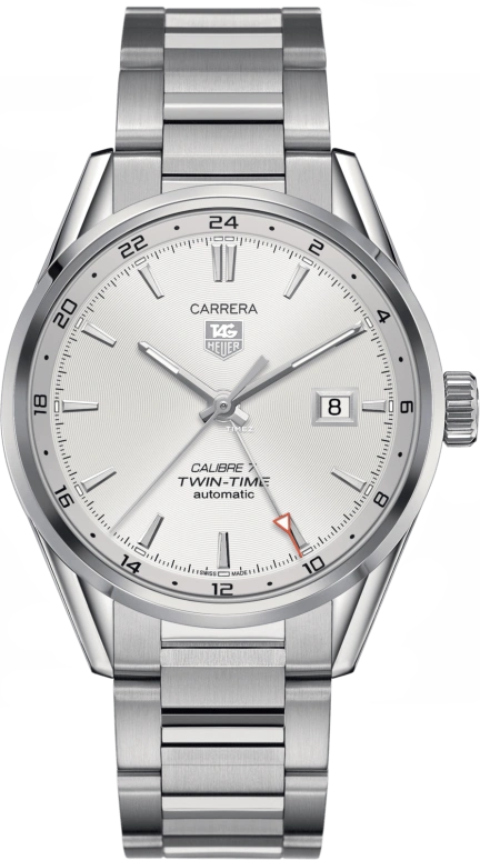 TAG Heuer,Carrera 41mm,41mm,Stainless Steel,Silver,Automatic,Day,Dule Time,WAR2011,WAR2011.BA0723