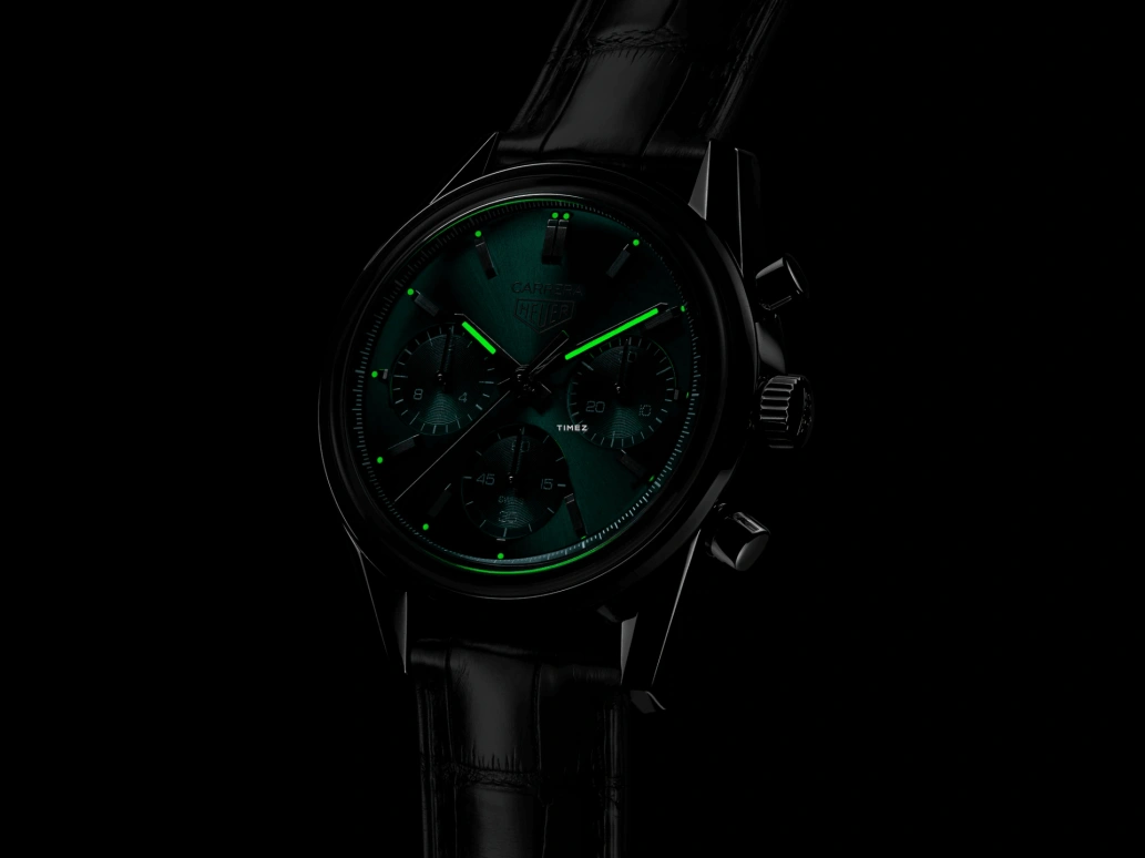 TAG Heuer,Carrera 39mm,39mm,Stainless Steel,Green,Automatic,Chronograph,80hours,Chris Evans,CBK221F,CBK221F.FC6479
