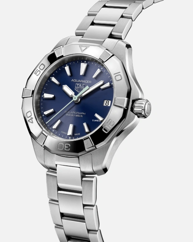 TAG Heuer,Aquaracer 34mm,34mm,Stainless Steel,Blue,Quartz,Day,In-house Caliber,WBP1311,WBP1311.BA0005