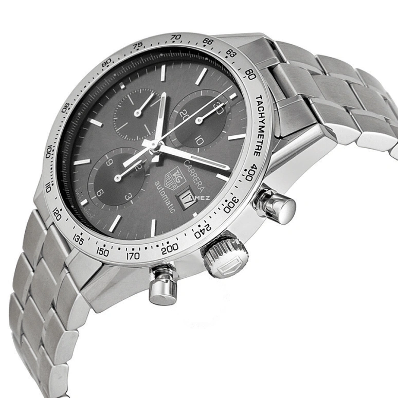 TAG Heuer,Carrera 42mm,42mm,Stainless Steel,Smoky Coal,Automatic,Chronograph,Day,CV201A,CV201A.BA0794