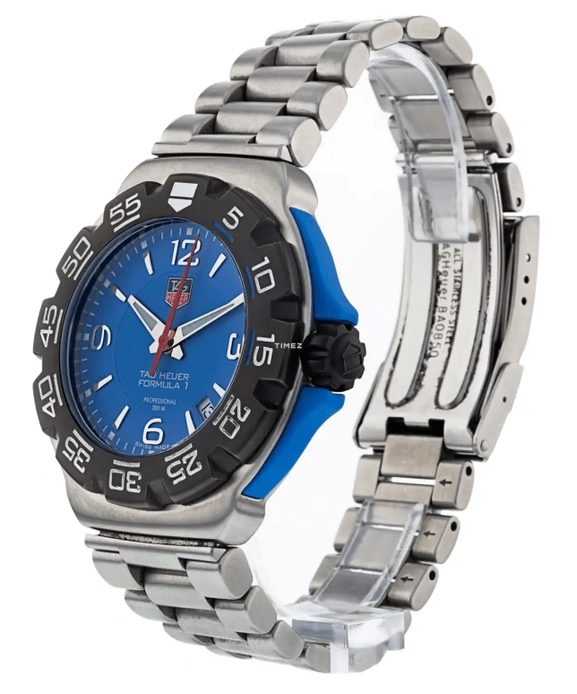 TAG Heuer,Formula 1 42mm,42mm,Stainless Steel,Blue,Quartz,Day,Sapphire,WAC1112,WAC1112.BA0850