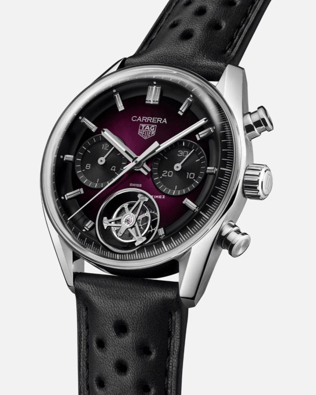 TAG Heuer,Carrera 42mm,42mm,Stainless Steel,Purple,Automatic,Chronograph,Tourbillon,CBS5017,CBS5017.FC6605