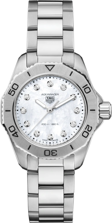 TAG Heuer,Aquaracer 30mm,30mm,Stainless Steel,White,Quartz,Day,Sapphire,WBP1416,WBP1416.BA0622