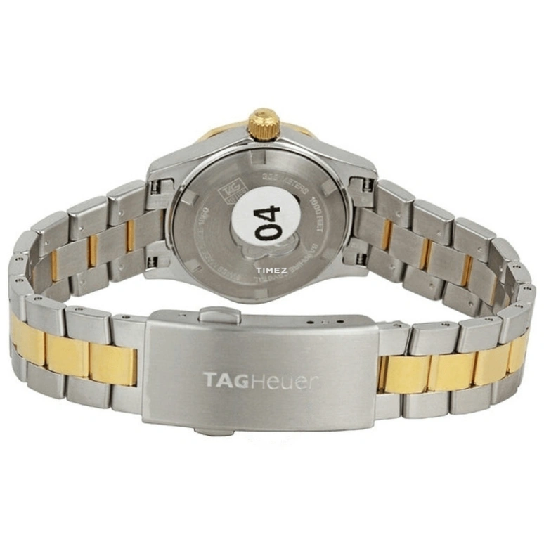 TAG Heuer,Aquaracer 27mm,27mm,Stainless Steel,Yellow Gold,White,Quartz,Day,26280hours,WAF1451,WAF1451.BB0825