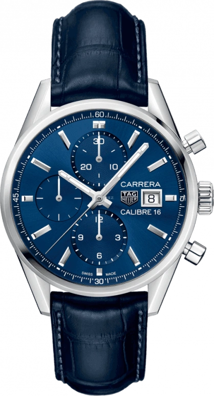 TAG Heuer,Carrera 41mm,41mm,Stainless Steel,Blue,Automatic,Chronograph,Date,CBK2112,CBK2112.FC6292