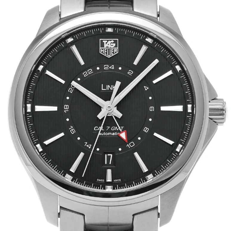 TAG Heuer,Link 42mm,42mm,Stainless Steel,Black,Automatic,Day,Dule Time,WAT201A,WAT201A.BA0951