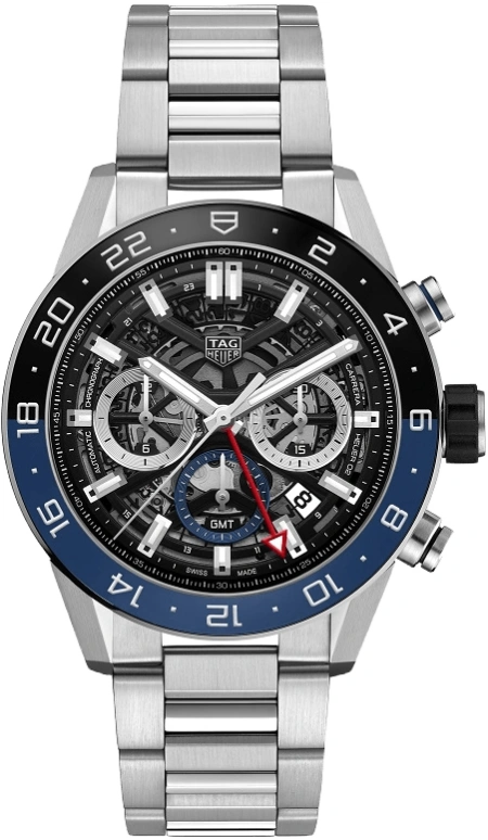 TAG Heuer,Carrera 45mm,45mm,Ceramic,Stainless Steel,Skeleton,Automatic,Chronograph,Day,Dule Time,CBG2A1Z,CBG2A1Z.BA0658