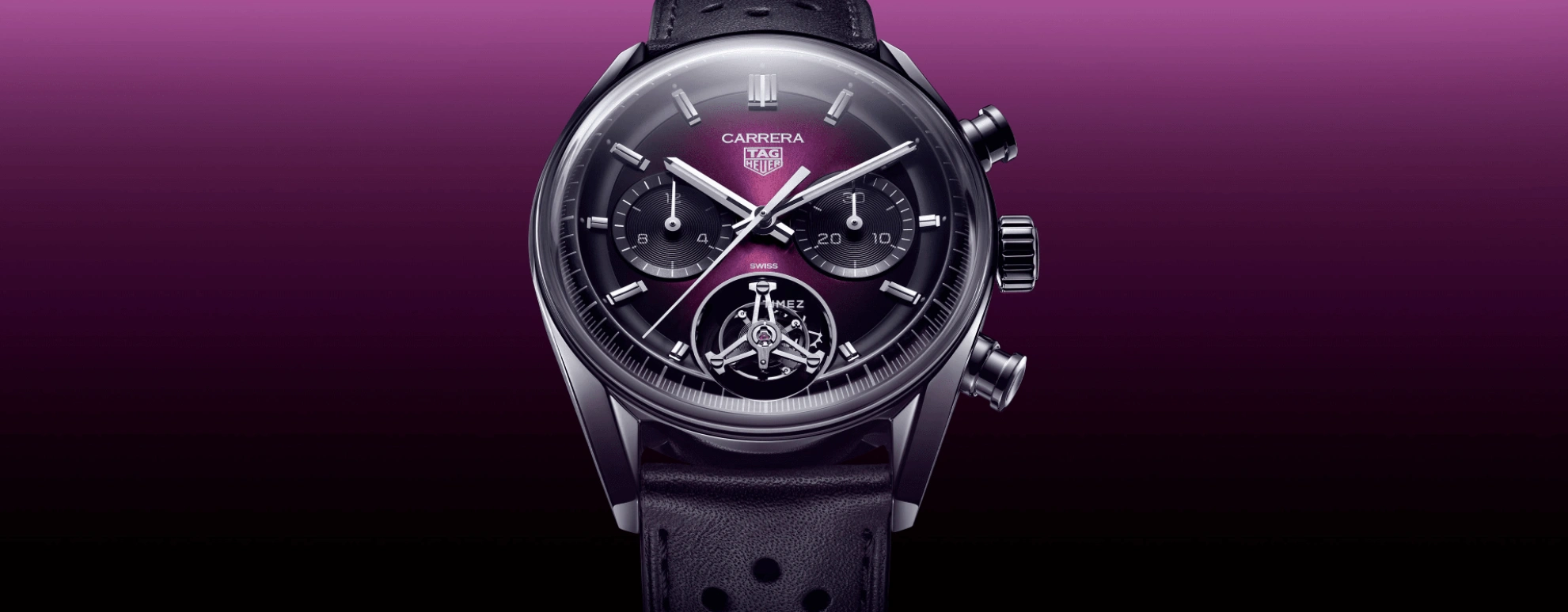 TAG Heuer,Carrera 42mm,42mm,Stainless Steel,Purple,Automatic,Chronograph,Tourbillon,CBS5017,CBS5017.FC6605