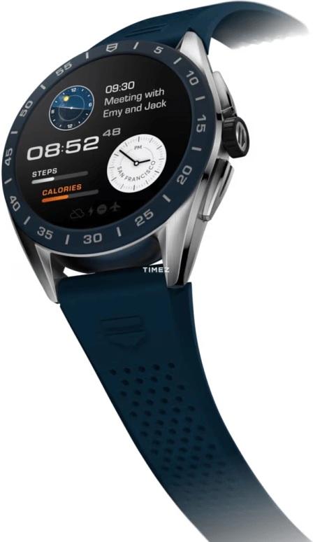 TAG Heuer,Connected Watch 45mm,45mm,Stainless Steel,Multi-Color,Processor,Chronograph,Month,Date,Day,Sapphire,Round,SBR8A11,SBR8A11.BT6260