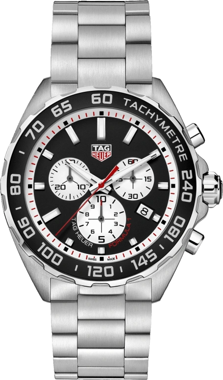 TAG Heuer,Formula 1 43mm,43mm,Stainless Steel,Black,Quartz,Chronograph,Date,CAZ101E,CAZ101E.BA0842