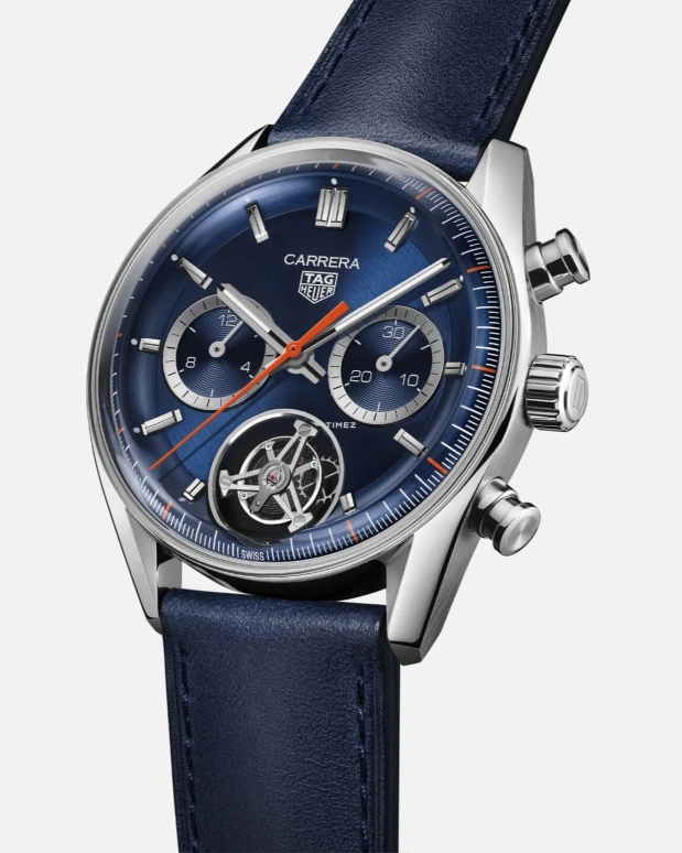 TAG Heuer,Carrera 42mm,42mm,Stainless Steel,Blue,Automatic,Chronograph,Day,Tourbillon,CBS5010,CBS5010.FC6543