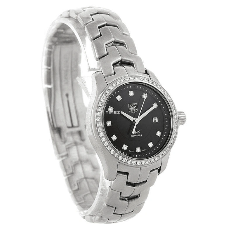 TAG Heuer,Link 27mm,27mm,Stainless Steel,Black,Quartz,Day,Sapphire,WJF131A,WJF131A.BA0572